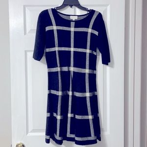 Black + White Plaid Sweater Dress, size 10 NWT